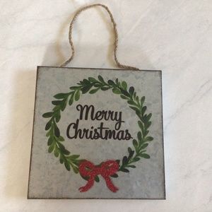 Merry Christmas Decorative Metal Wall Sign (New)